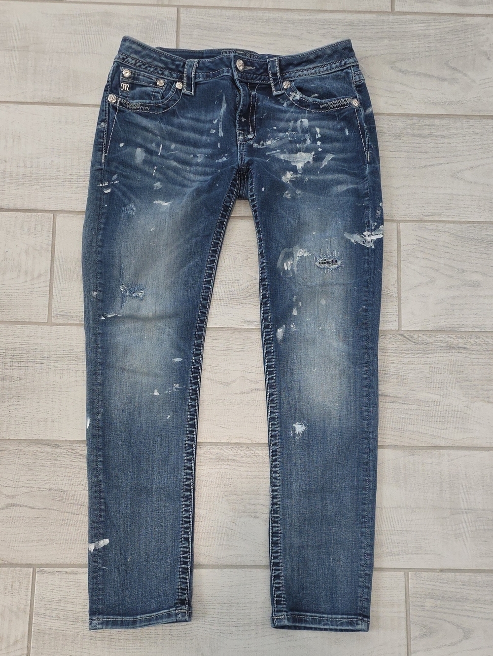 Miss Me Signature Skinny Women's Size 30 Painted Distressed